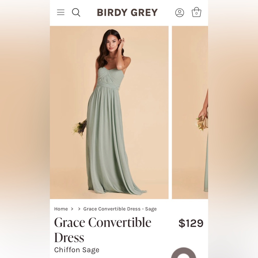 Birdy Grey Grace Convertible Chiffon Dress - Sage Green